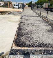 Chantier jardins bois au SALINS DE GIRAUD et enrobé noir