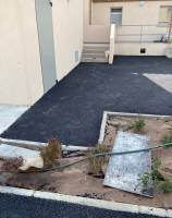 Chantier jardins bois au SALINS DE GIRAUD et enrobé noir